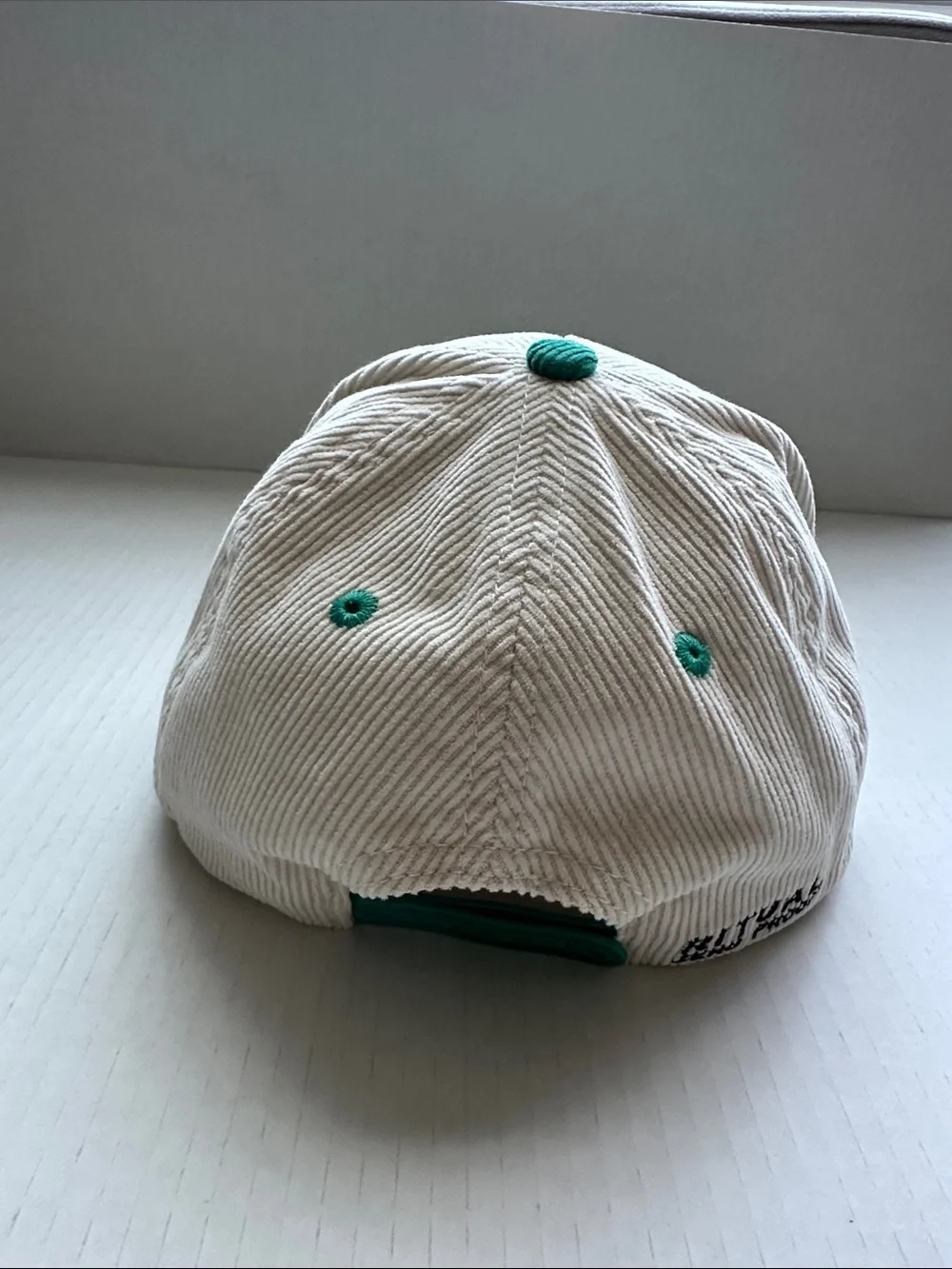 Zero Proof Two-Tone Corduroy Adjustable Cap - Cream & Green